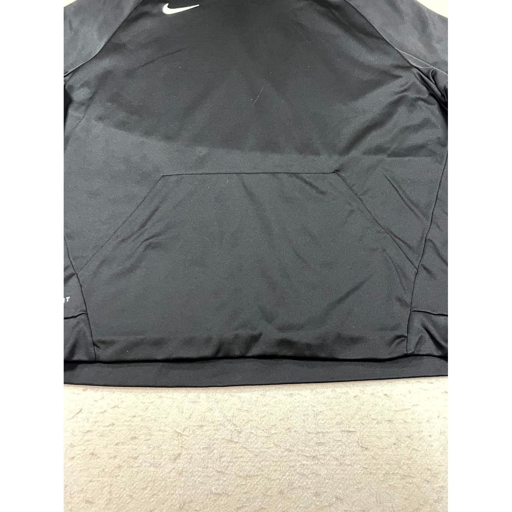 Nike Dri Fit Hoodie Mens 2XL Black Fleece Lined Raglan Sleeve Pullover Thermal - Picture 5 of 11